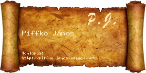 Piffko János névjegykártya